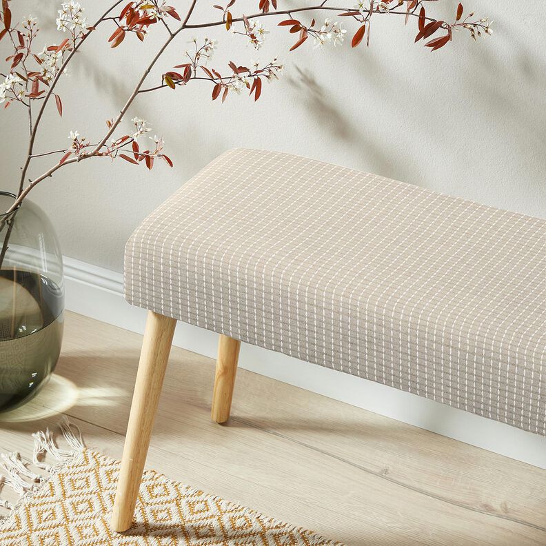 tessuto arredo Jacquard Struttura a rombi &ndash; naturale,  image number 5