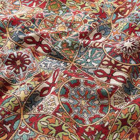 tessuto arredo gobelin Motivi ornamentali intrecciati – beige chiaro/rosso carminio, 