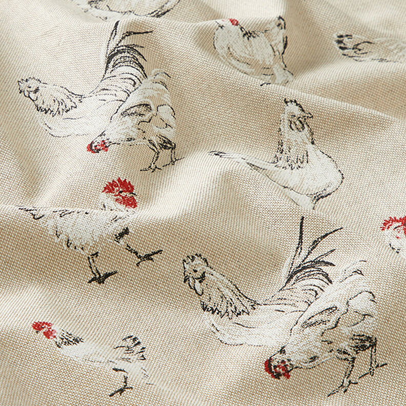 tessuto arredo mezzo panama galline – naturale, image number 2
