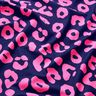 French terry, felpa estiva effetto jeans, stampa leopardata neon – blu notte/fucsia neon,  thumbnail number 2