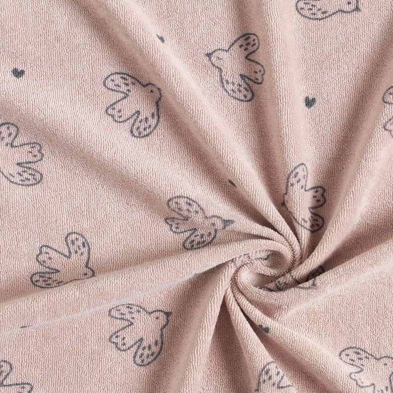Maglia in spugna Uccellini – rosa antico chiaro,  image number 3
