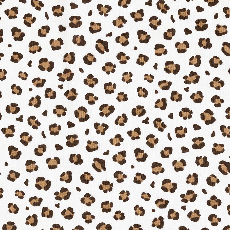 popeline di cotone Stampa leopardata – avorio/marrone capriolo, image number 1