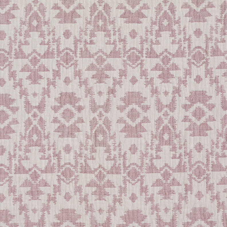 mussolina / tessuto doppio increspato Motivo azteco jacquard | by Poppy rosa antico scuro/grigio,  image number 1