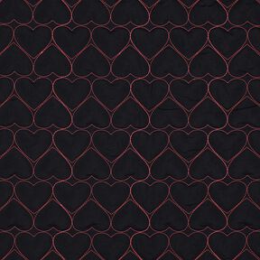 tessuto trapuntato Cuori al neon | Poppy Fabrics – nero/fucsia neon, 
