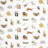 GOTS jersey di cotone graziosi animali della steppa stampa digitale | Poppy Fabrics – bianco/verde,  thumbnail number 1