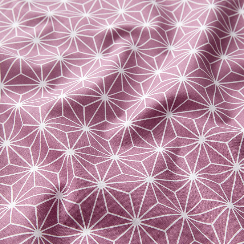tessuto in cotone cretonne stelle giapponesi Asanoha – uva,  image number 2