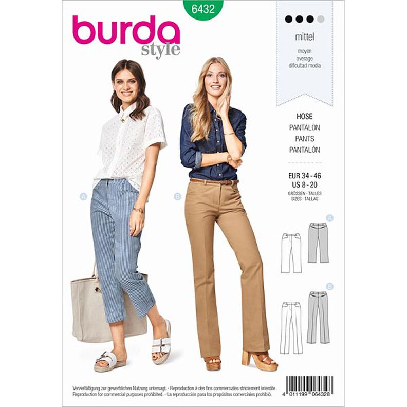 pantalone | pantalone 7/8, Burda 6432 | 34 - 46,  image number 1