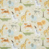 GOTS tessuto in cotone cretonne animali da safari – beige,  thumbnail number 1