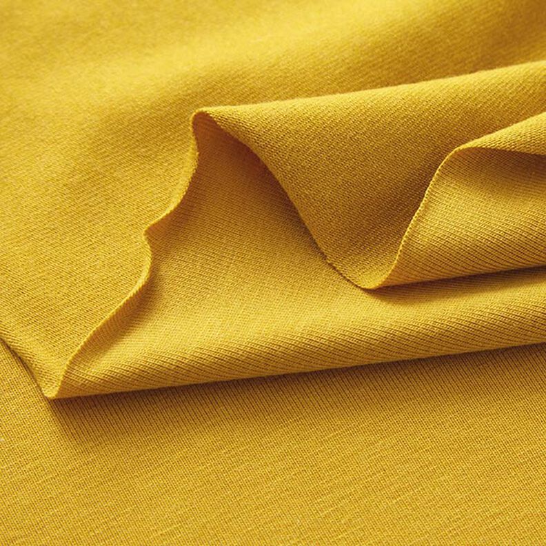 bambù jersey di viscosa tinta unita – giallo curry,  image number 4