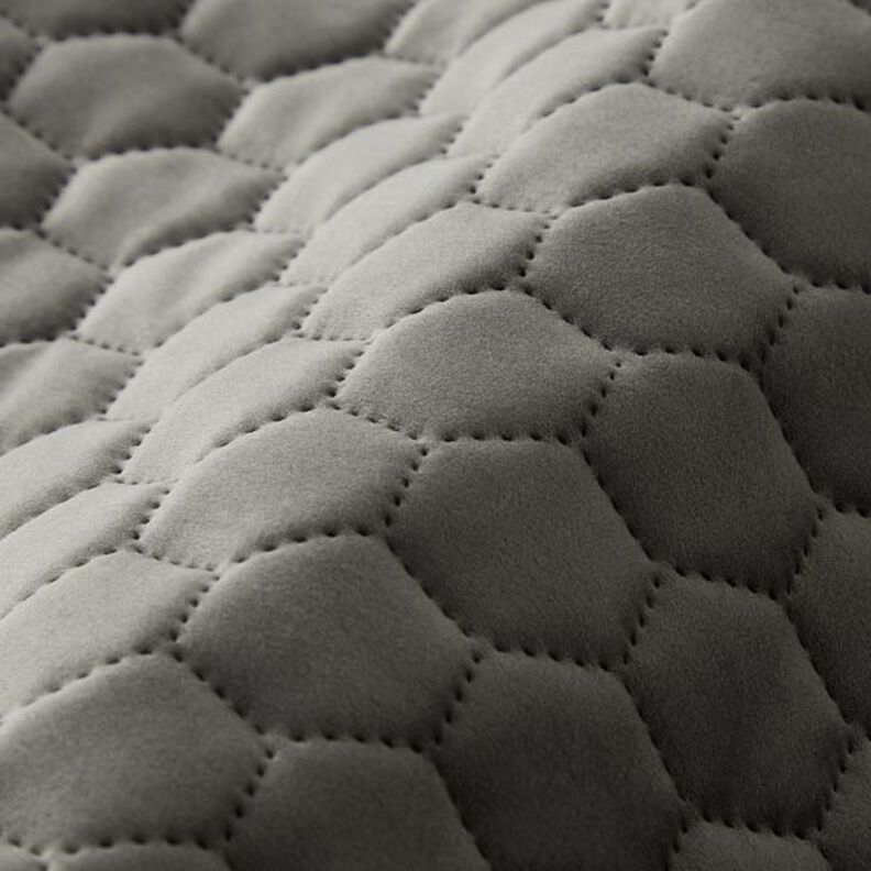 tessuto tappezzeria velluto trapuntato motivo a nido d’ape – antracite,  image number 2