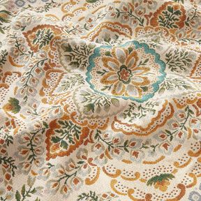 taglio di tessuto arredo gobelin Grande Mandala – senape/beige chiaro, 