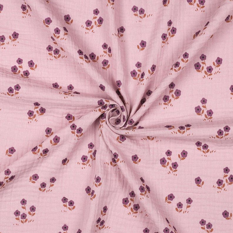 mussolina / tessuto doppio increspato fiorellini | Poppy Fabrics – rosa antico chiaro,  image number 3