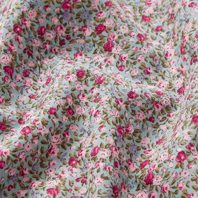 popeline di cotone mare di rose – blu cielo/rosa chiaro, 