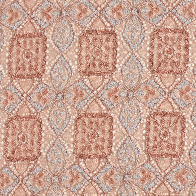 Tessuto in pizzo con ornamenti – rosa antico chiaro,  image number 1