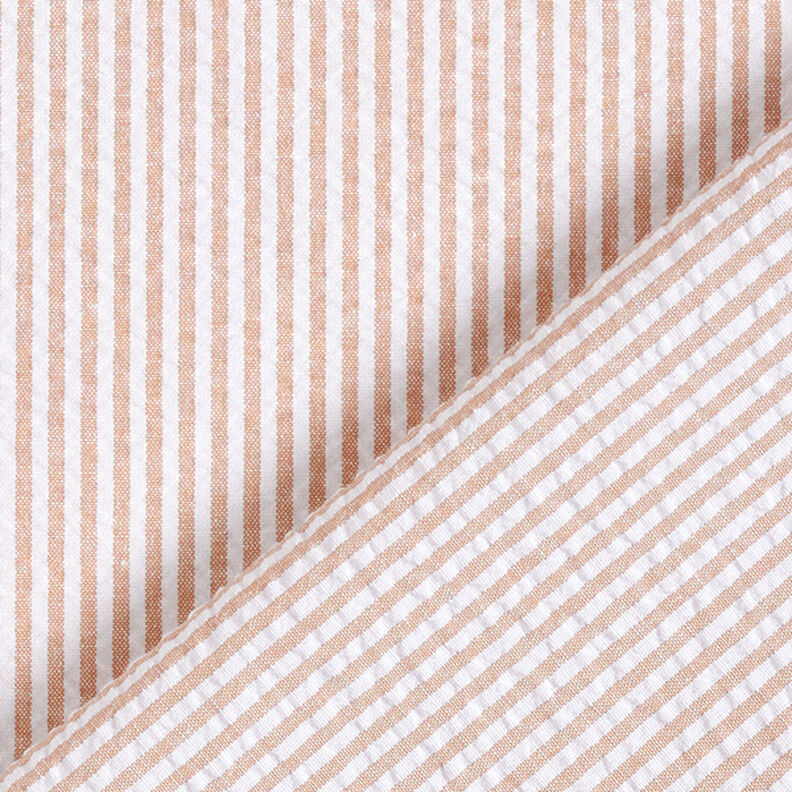 seersucker misto cotone, righe – beige/bianco lana,  image number 4