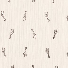 mussolina / tessuto doppio increspato tenere giraffe – bianco, 