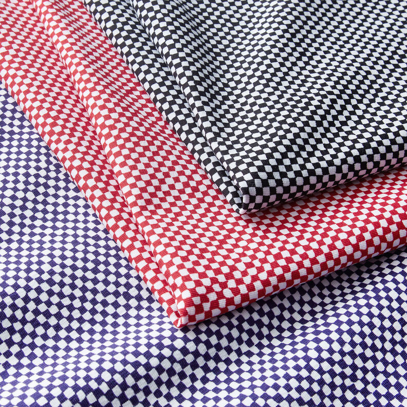 GOTS Jersey di cotone Mini quadri | TCC x LOOKS by Wolfgang Joop – rosso/bianco,  image number 7