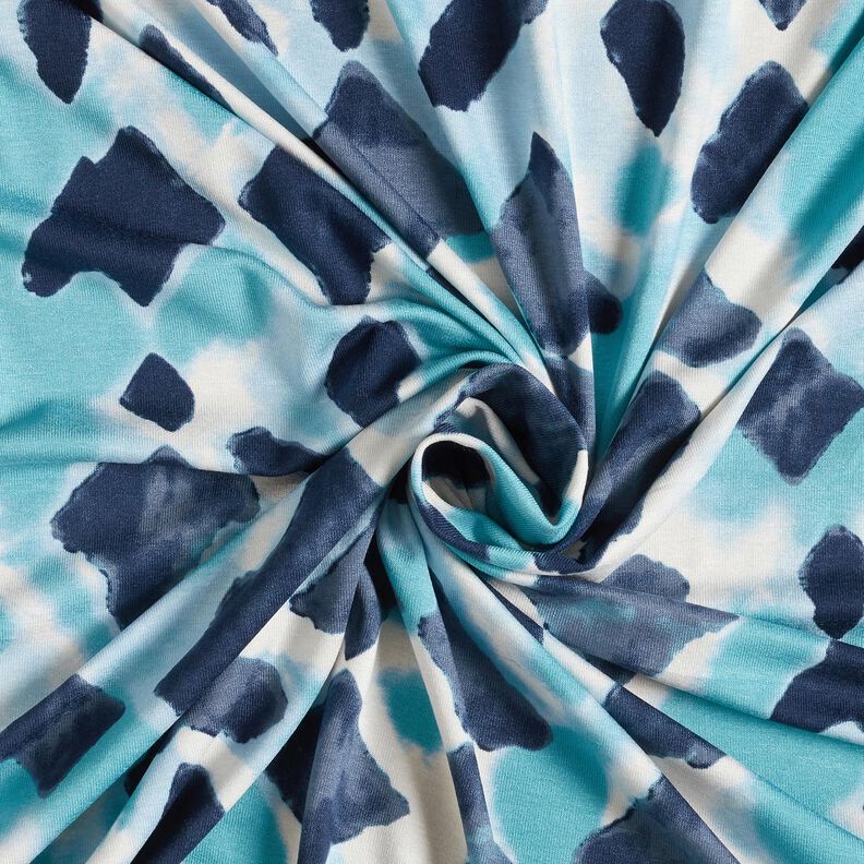 jersey di viscosa Motivo ikat – blu cielo/blu notte, image number 3