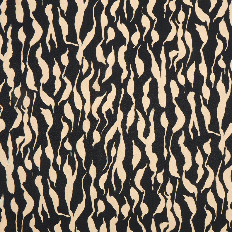 Tessuto di viscosa Motivo zebrato astratto – nero/beige chiaro,  image number 1