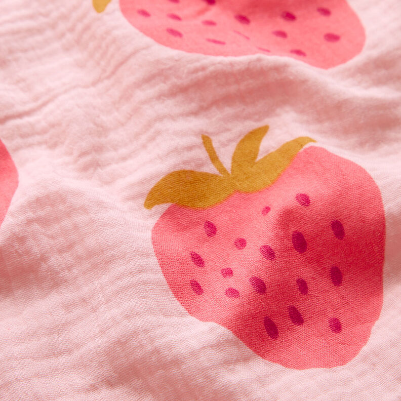 mussolina / tessuto doppio increspato Fragola gigante | by Poppy rosé/pink,  image number 2