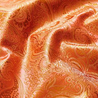 jacquard abbigliamento, paisley effetto metallizzato – salmone/oro, 