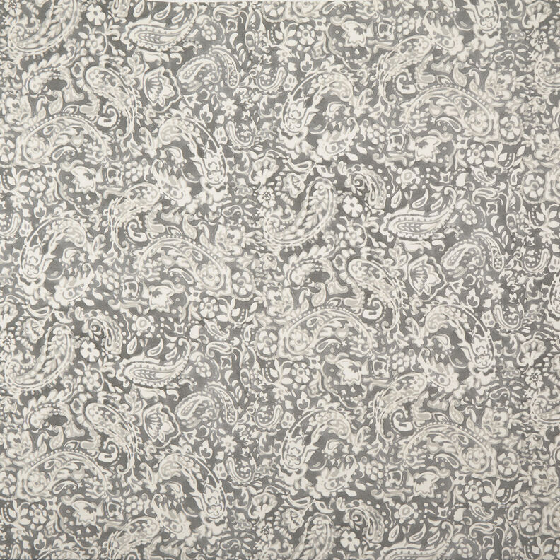 Tessuto Paisley crepe e fiori – grigio/bianco,  image number 1