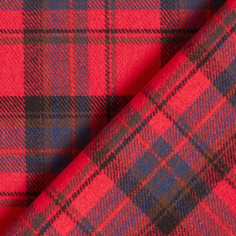 flanella di cotone quadri – peperoncino/indaco,  image number 4