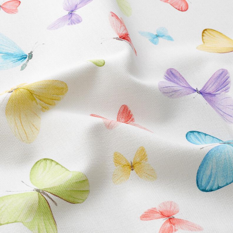 tessuto arredo mezzo panama Farfalle delicate – bianco/verde pastello,  image number 2