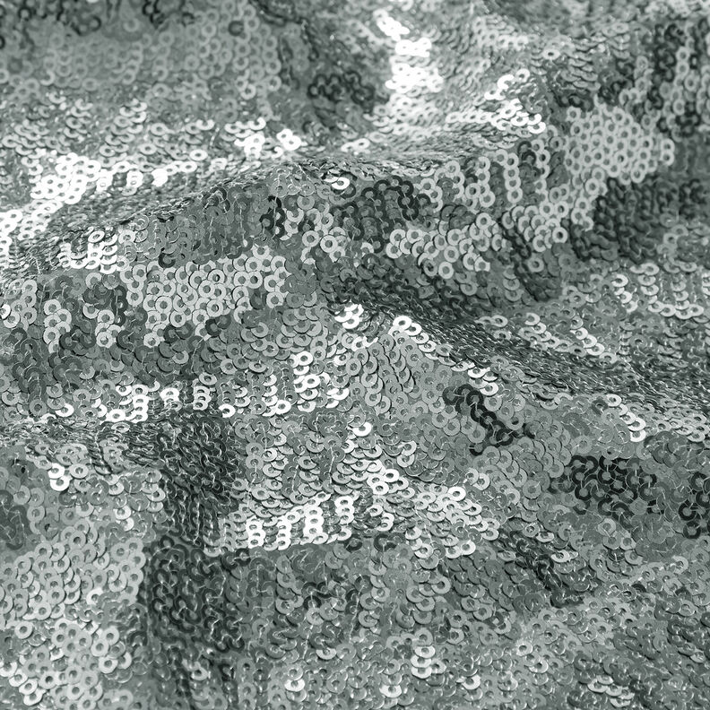 Tessuto micro paillettes in tinta unita – argento,  image number 2