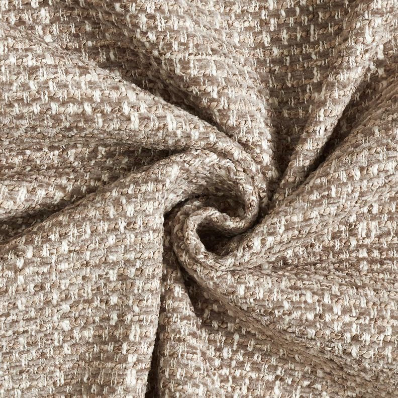 tessuto da tappezzeria Aspetto bouclé colorato – talpa scuro/beige chiaro,  image number 1