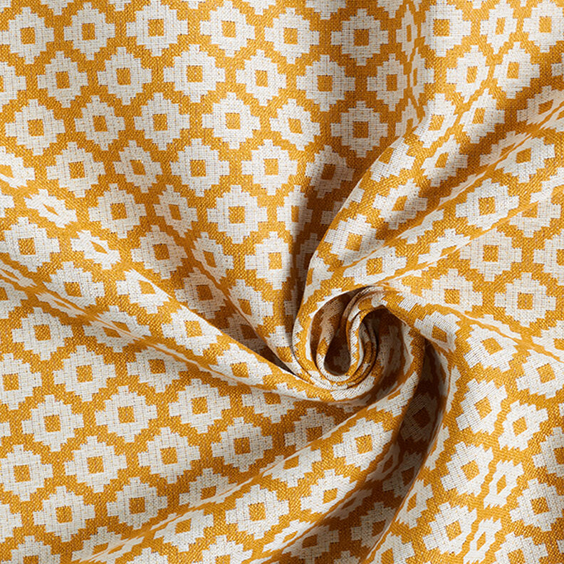 Tessuto jacquard da esterni losanghe – senape,  image number 3