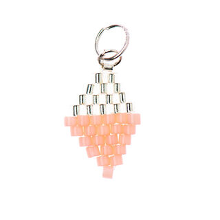 ciondolo Brick Stitch rombo [10 mm  x 15 mm] | Rico Design – argent metallica/rosa, 