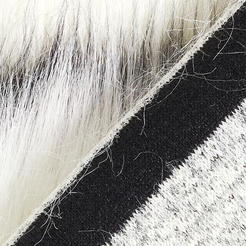 ecopelliccia Righe trasversali – bianco lana/nero,  image number 4