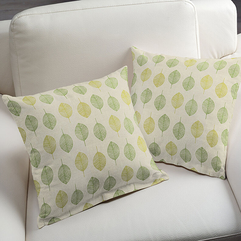 tessuto arredo mezzo panama foglie – naturale,  image number 6