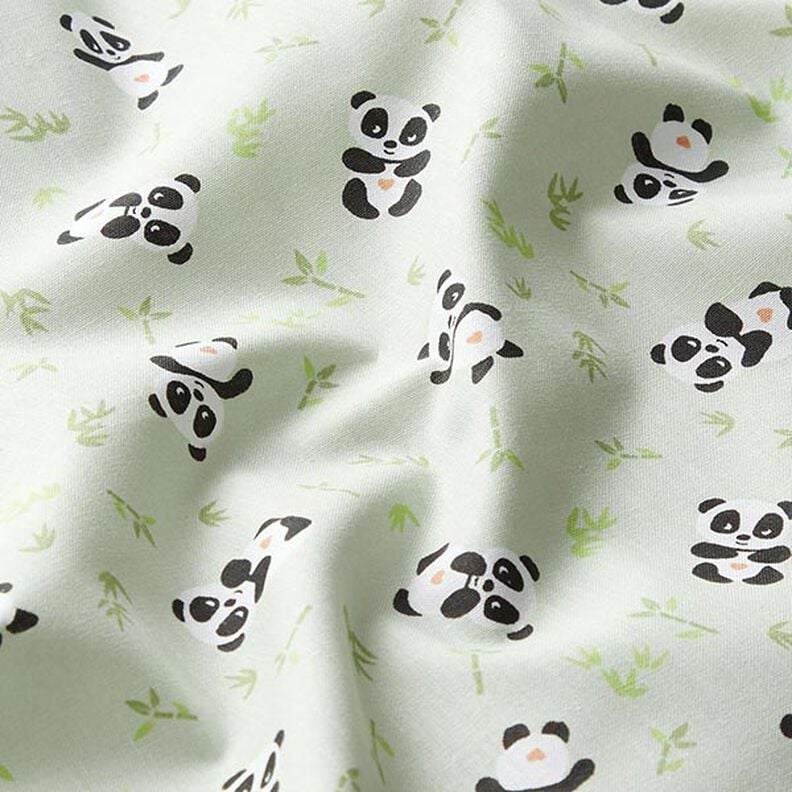 tessuto in cotone cretonne panda coccolone – verde,  image number 2