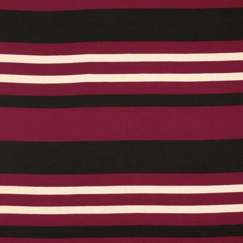 Tessuto in maglia a righe larghe – rosso Bordeaux/beige,  image number 1