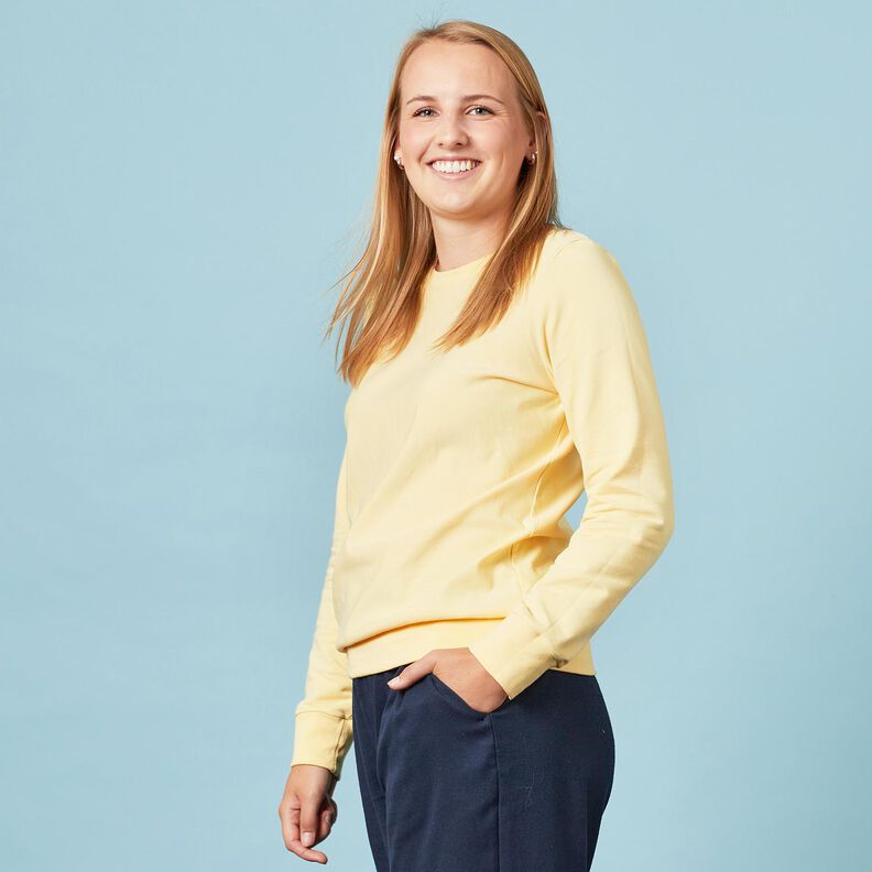 tessuto per bordi e polsini tinta unita – giallo vaniglia,  image number 6