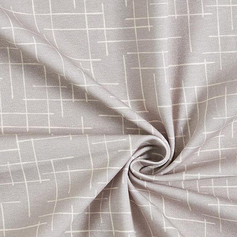 jersey di cotone, motivo a quadri interrotti – grigio chiaro, image number 3