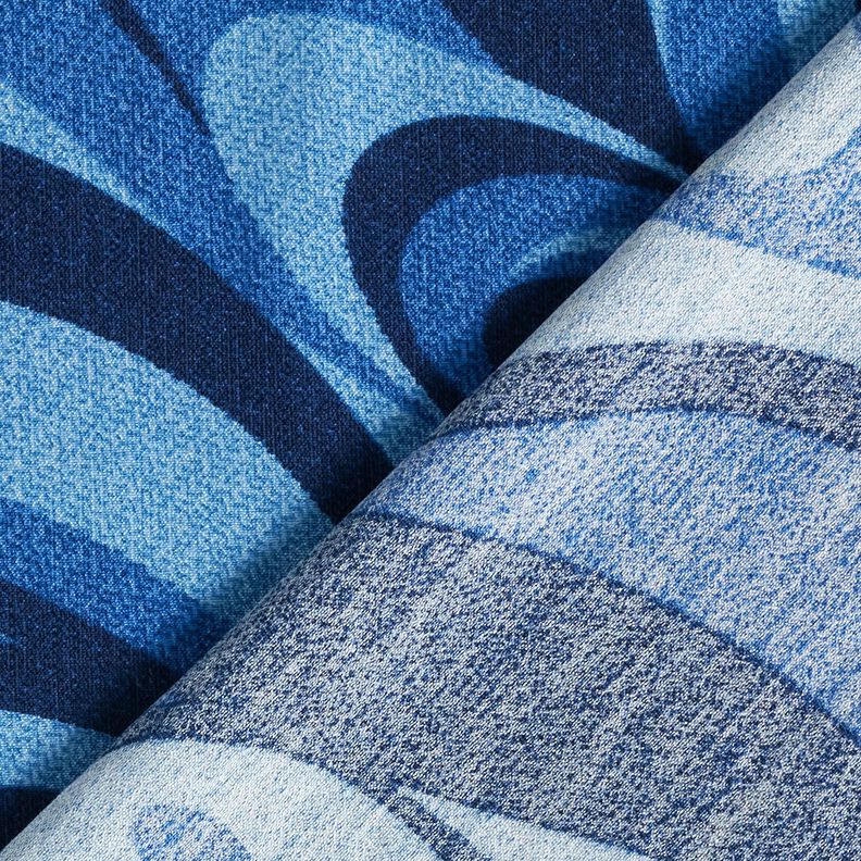 Onde in crepe di viscosa – blu marino/blu reale, image number 4