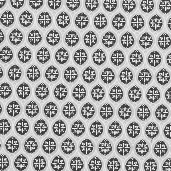 Cretonne di cotone Motivo ornamentale a mattonelle – grigio/antracite, image number 1