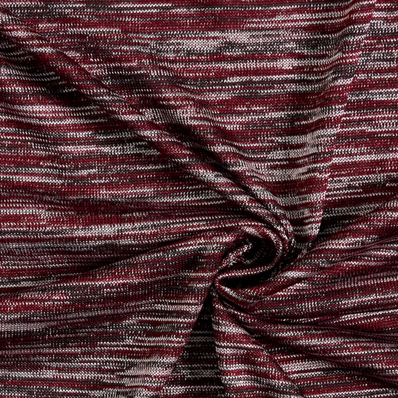 Tessuto in maglia fine mélange – rosso merlot,  image number 3