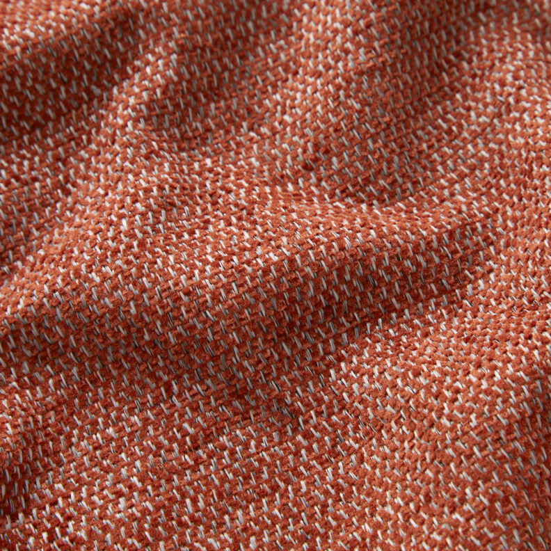 tessuto da tappezzeria ciniglia mélange – terracotta/grigio argento, image number 2