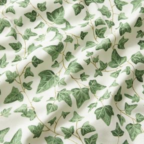 tessuto arredo mezzo panama Edera rampicante – bianco/verde, 