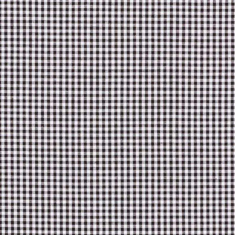 popeline di cotone piccoli quadretti Vichy, tinto in filo – nero/bianco,  image number 1