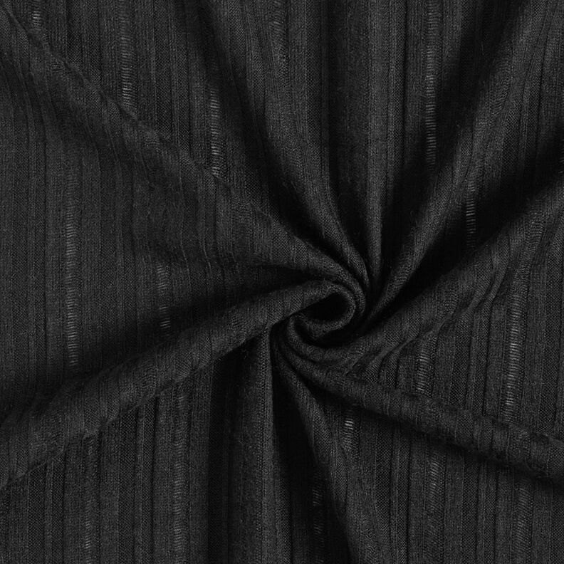 Maglia a coste in tinta unita – nero,  image number 4