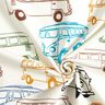 French terry, felpa estiva Autobus colorati – bianco lana,  thumbnail number 3