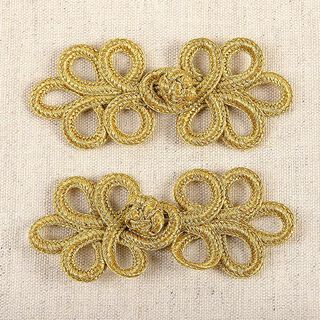Chiusura passamaneria [ 3 x 8 cm ] – or metallica, 