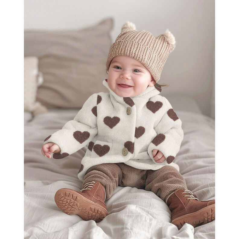 tessuto peluche Cuori | by Poppy – naturale/marrone scuro,  image number 6