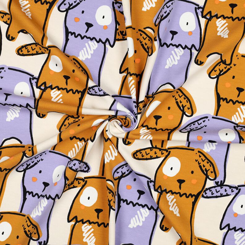 jersey di cotone Cani con le orecchie cadenti | Poppy Fabrics – bianco lana,  image number 3