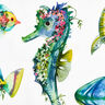 tessuto arredo mezzo panama animali marini – verde,  thumbnail number 5
